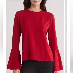 FRAME Long Bell Sleeve Top in red size S Small nwot